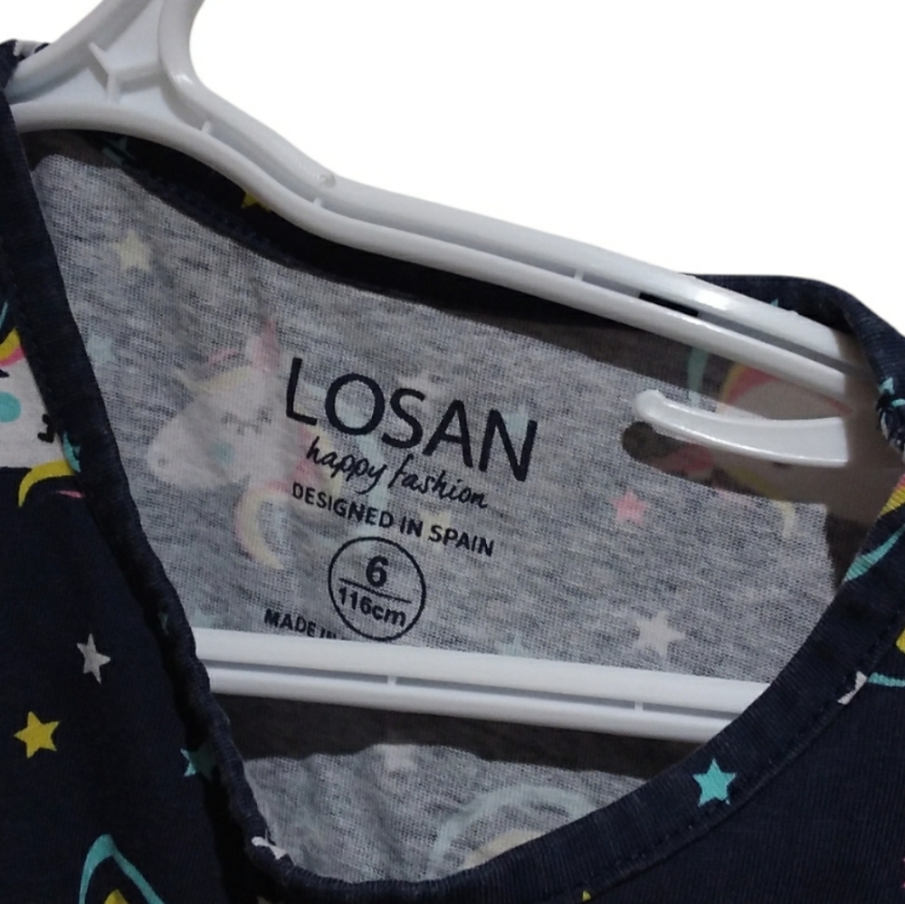 LOSAN Girls Unicorn Print Dress - Picture 3 of 4